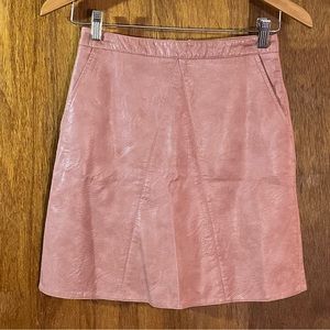 ZARA Faux Leather Mini Skirt in Pink Sz XS